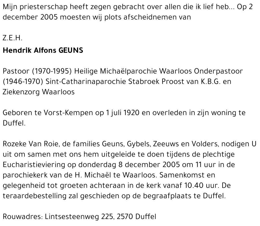 Hendrik Alfons GEUNS