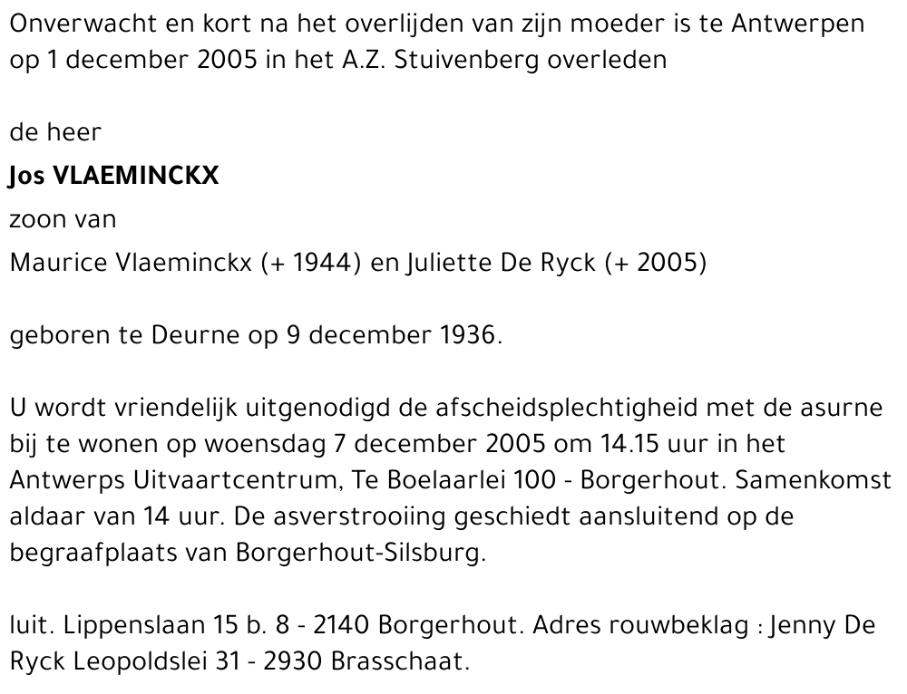 Jos VLAEMINCKX