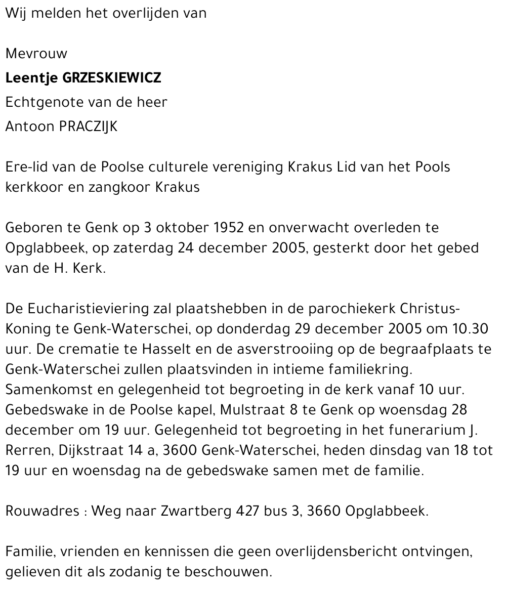 Leentje GRZESKIEWICZ