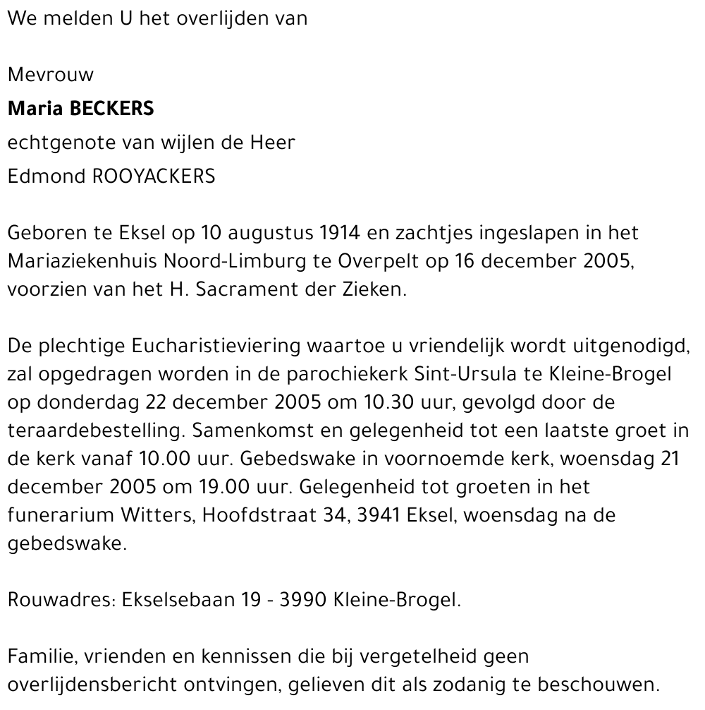 Maria BECKERS