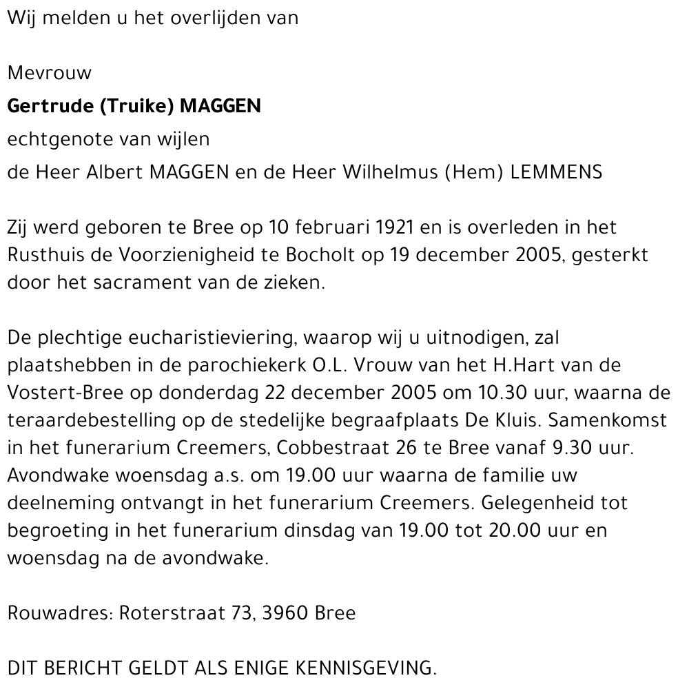 Maria Gertrudis Maggen