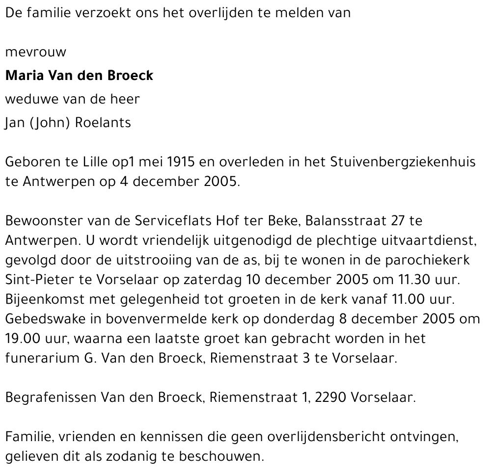Maria Van den Broeck