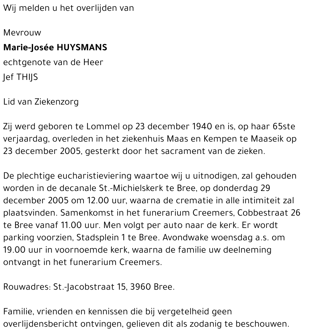 Marie-Josée HUYSMANS