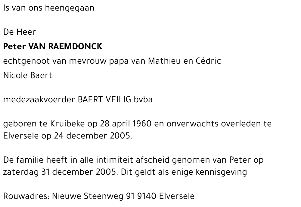 Peter Van Raemdonck