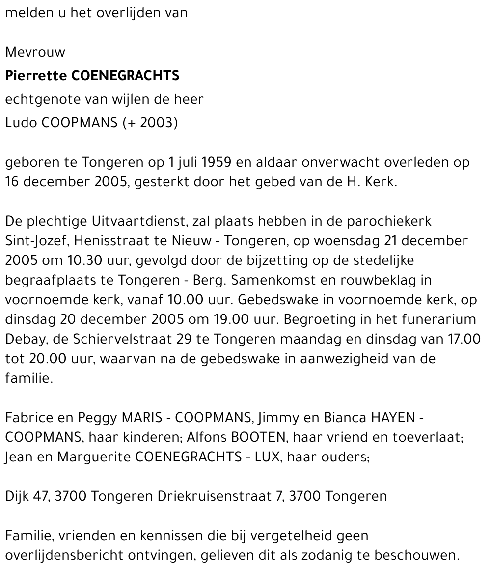 Pierrette COENEGRACHTS