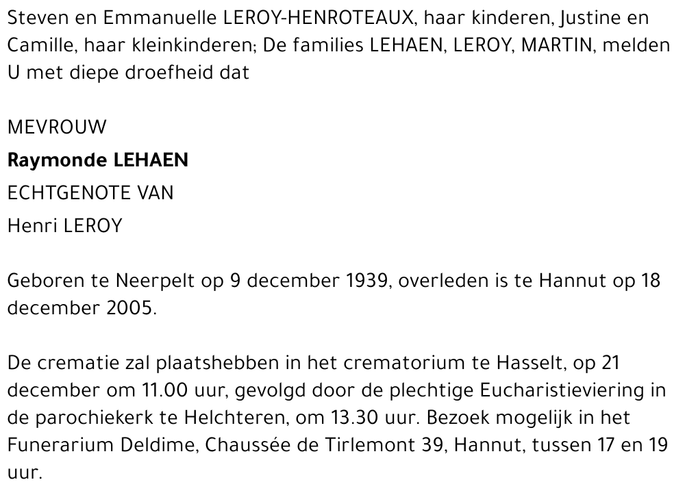 Raymonde Lehaen