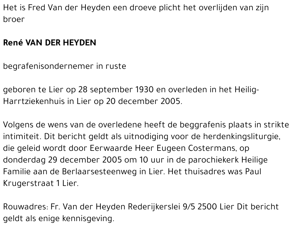 René Van der Heyden