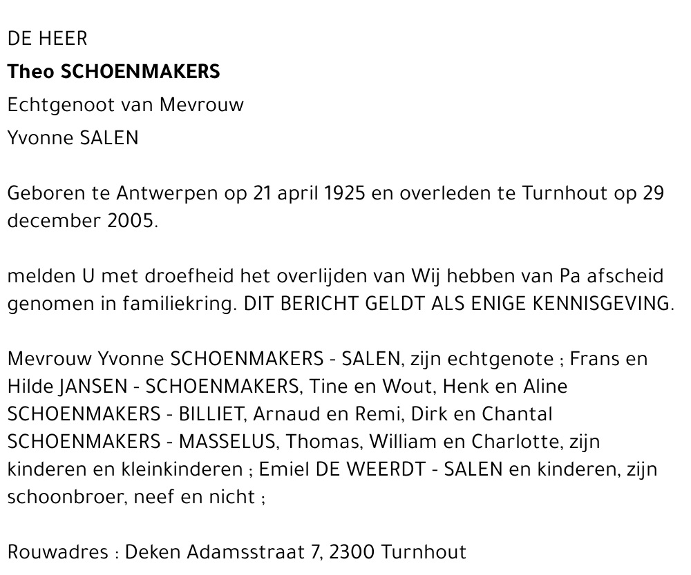 Theo SCHOENMAKERS
