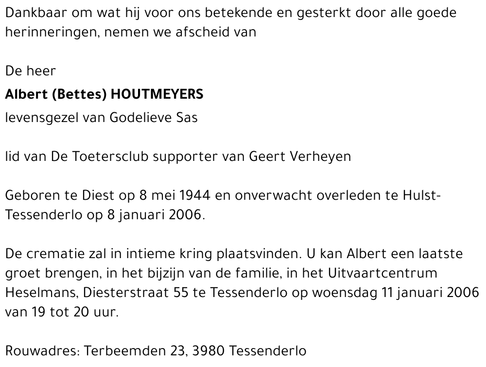 Albert (Bettes) Houtmeyers