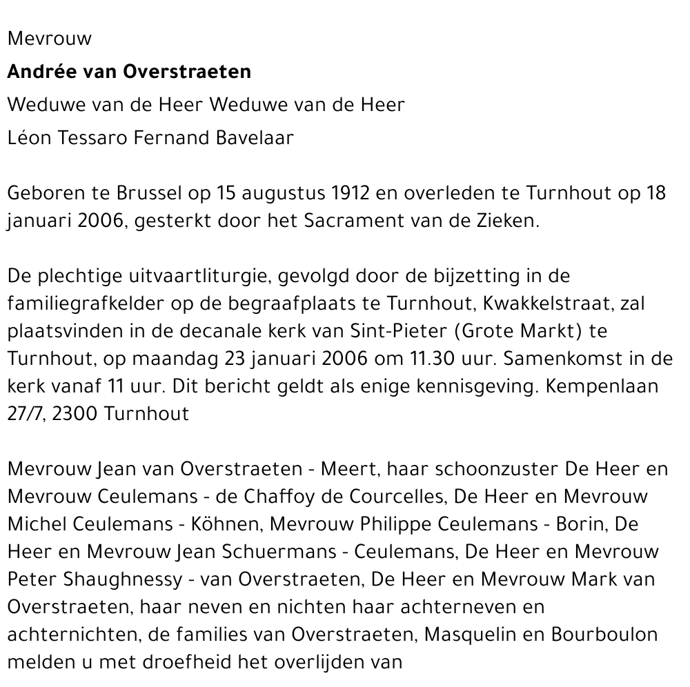 Andrée van OVERSTRAETEN