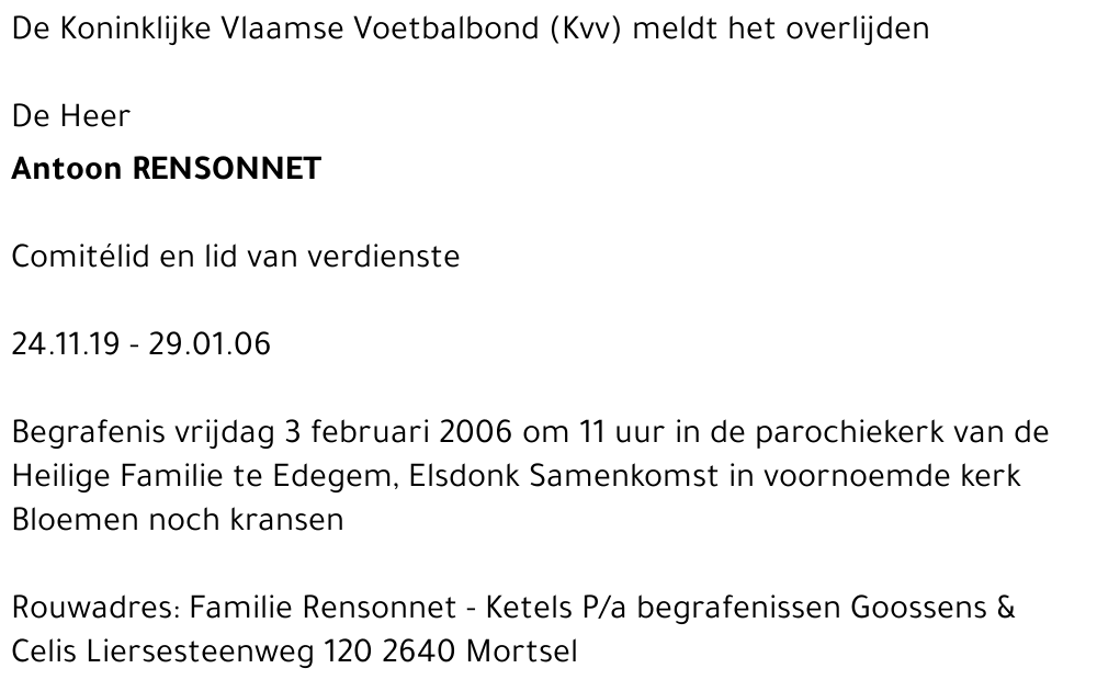 Antoon RENSONNET