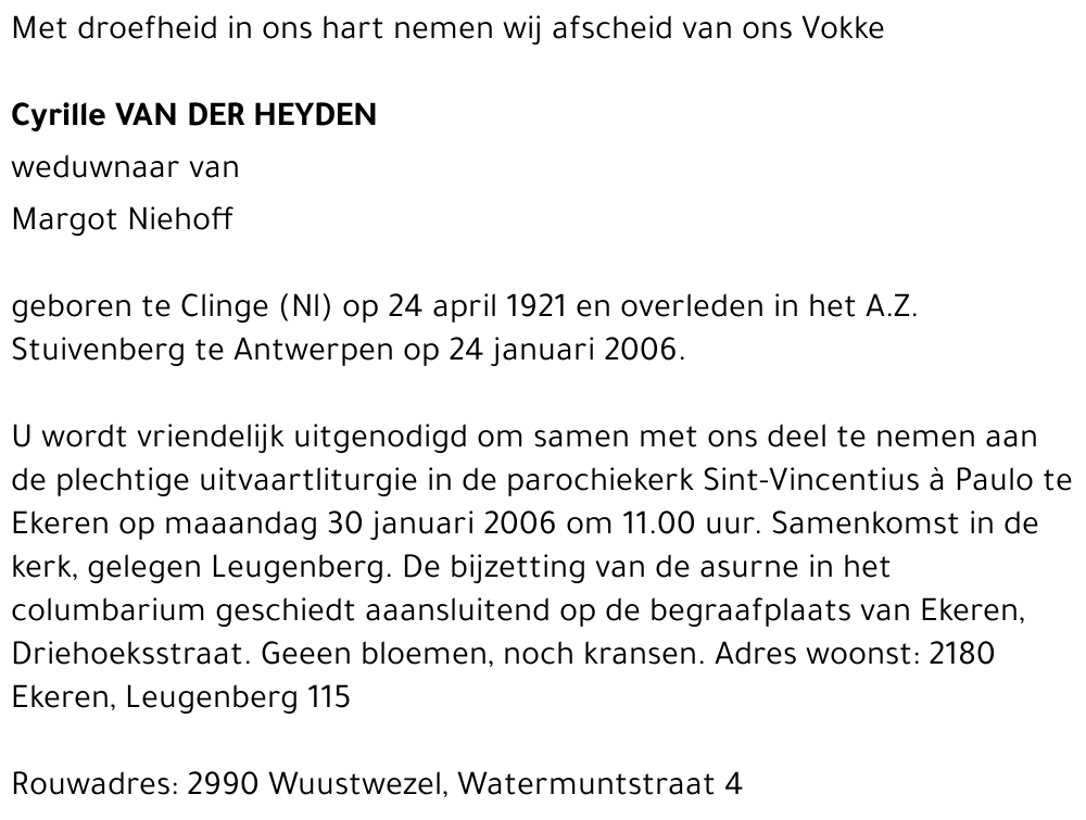 Cyrille Van der Heyden