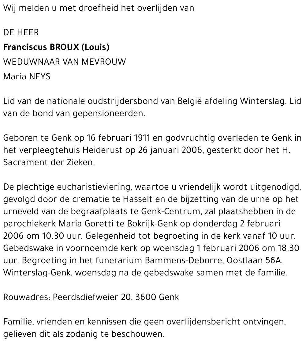 Franciscus (Louis) Broux