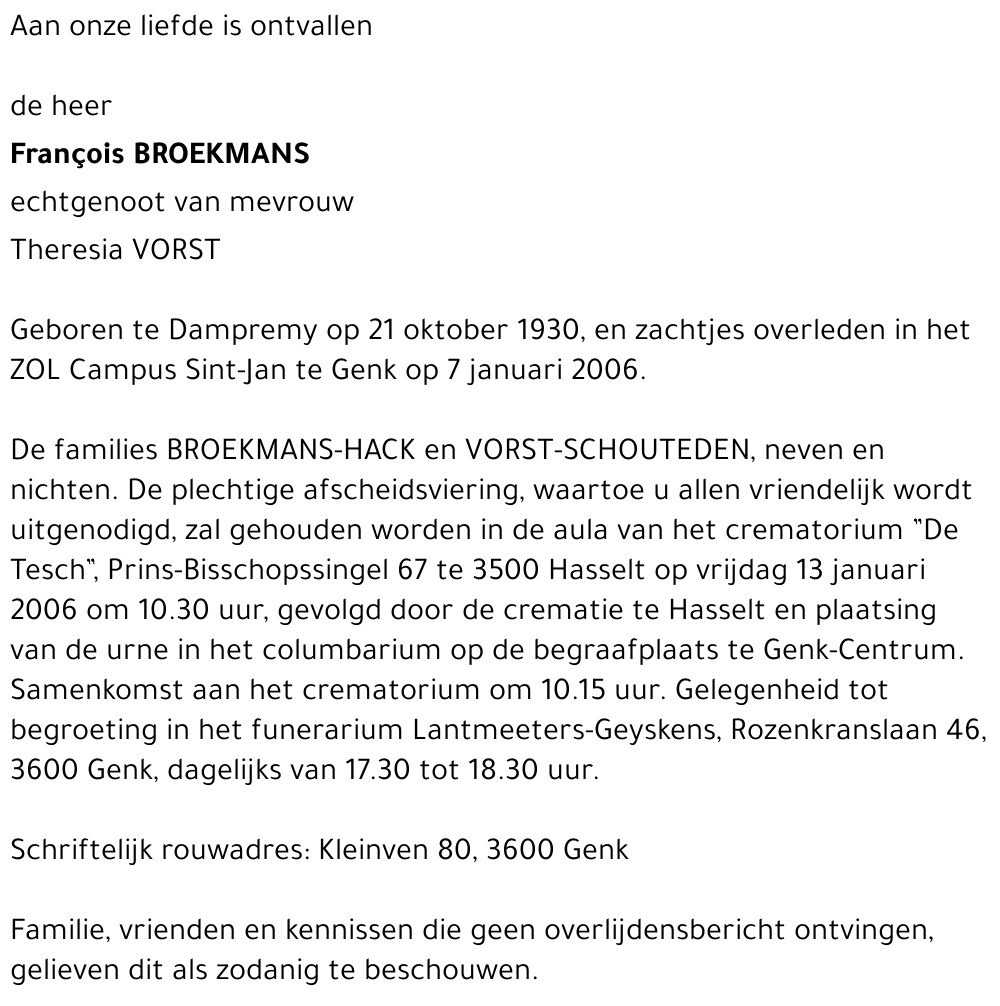 François BROEKMANS