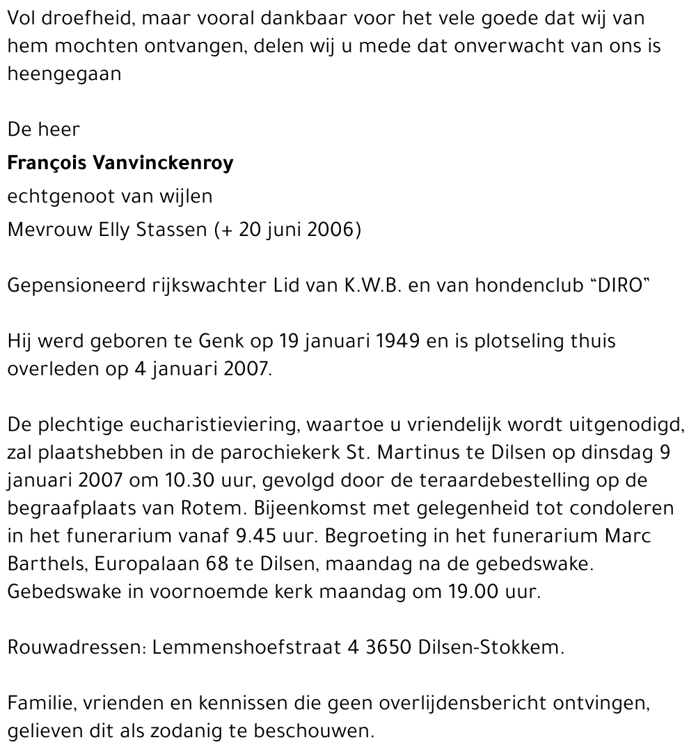 François Vanvinckenroy