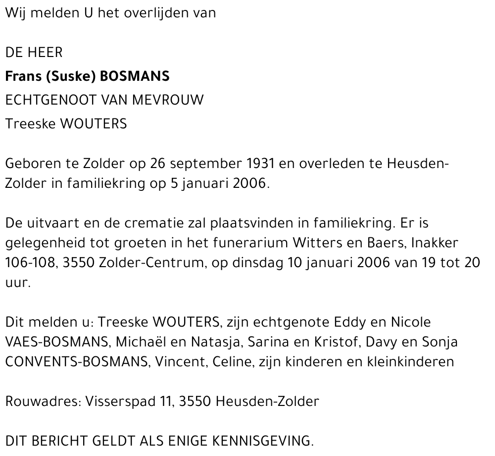 Frans (Suske) Bosmans