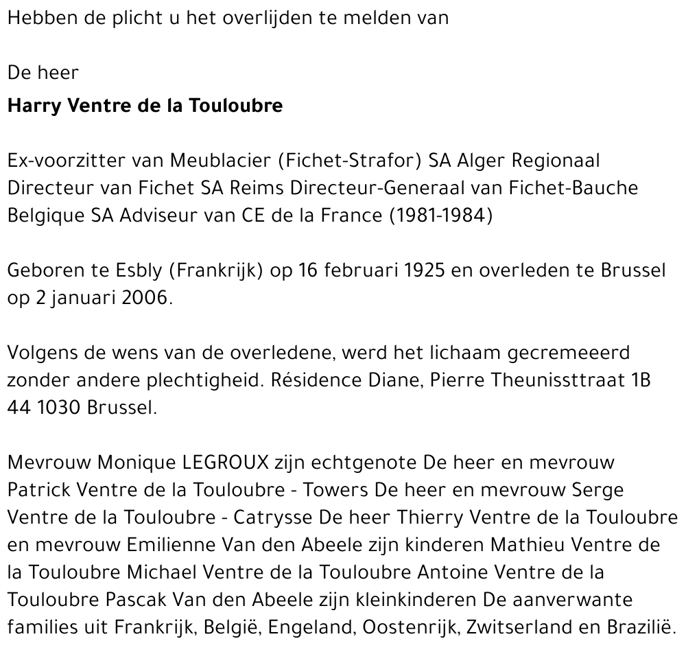 Harry Ventre de la Touloubre