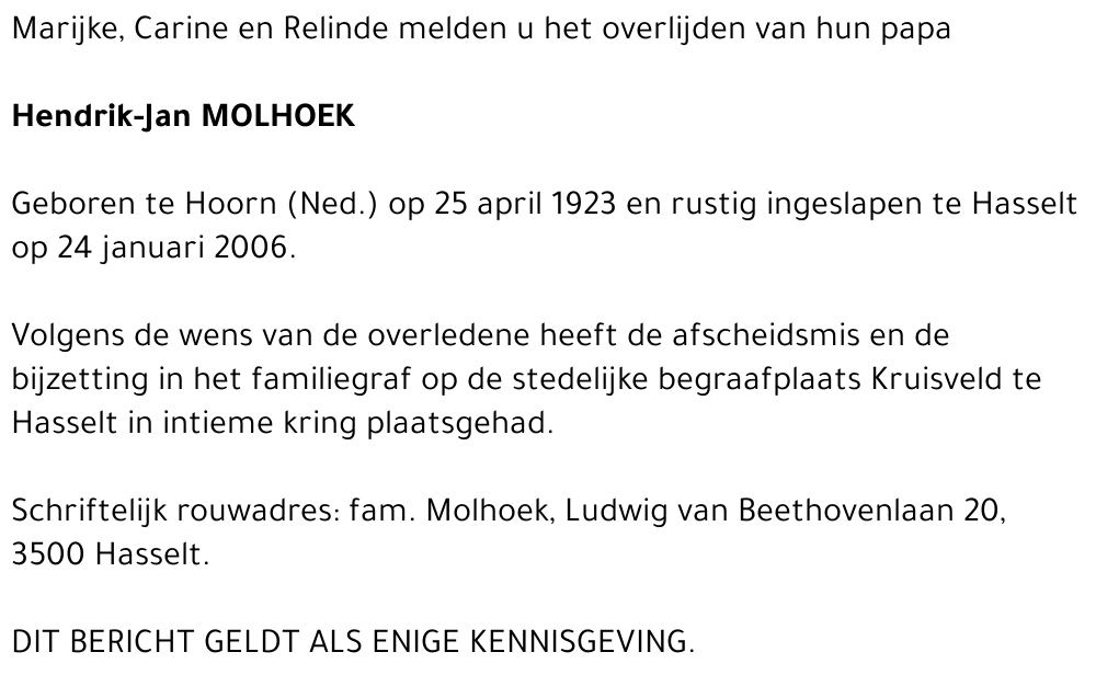 Hendrik-Jan Molhoek