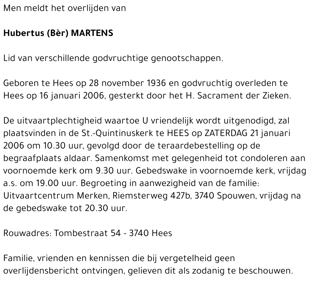 Hubertus (Bèr) Martens