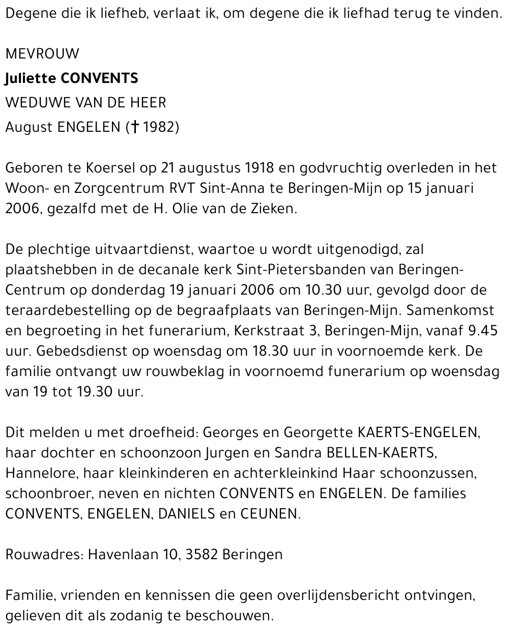 Juliette Convents