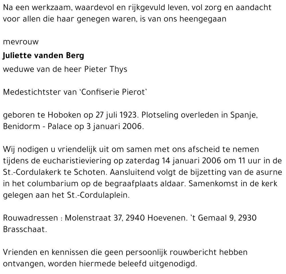 Juliette vanden Berg