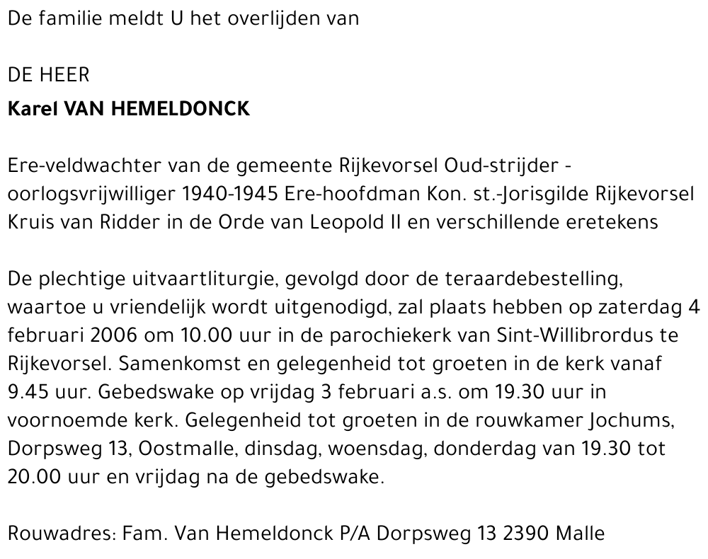 Karel Van Hemeldonck