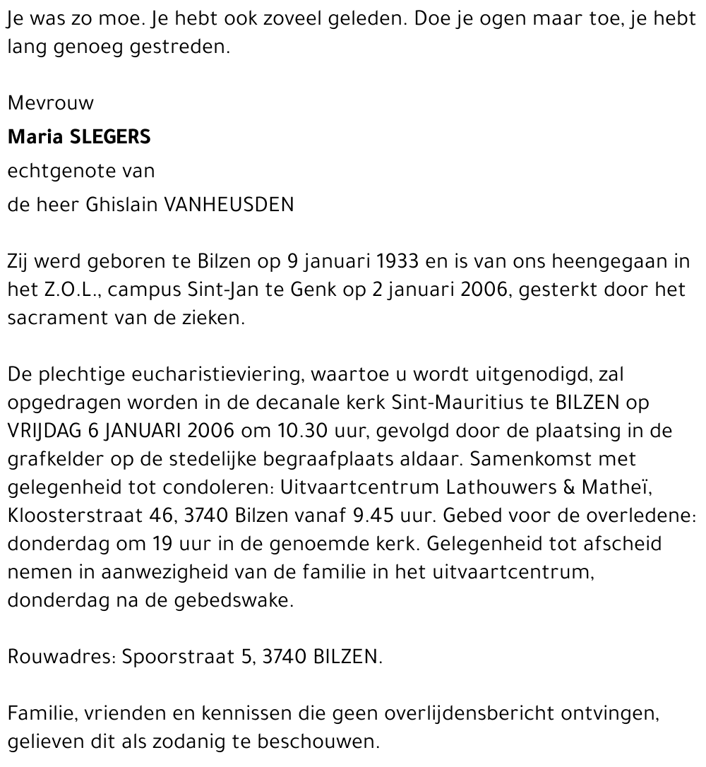Maria SLEGERS