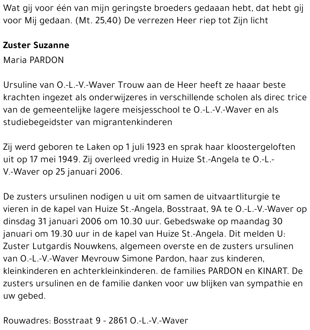 Maria Suzanne Pardon