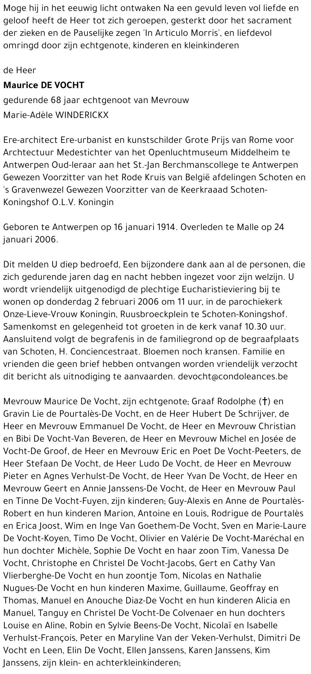 Maurice De Vocht