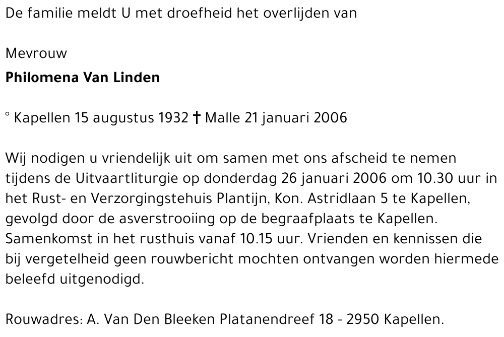 Philomena Van Linden