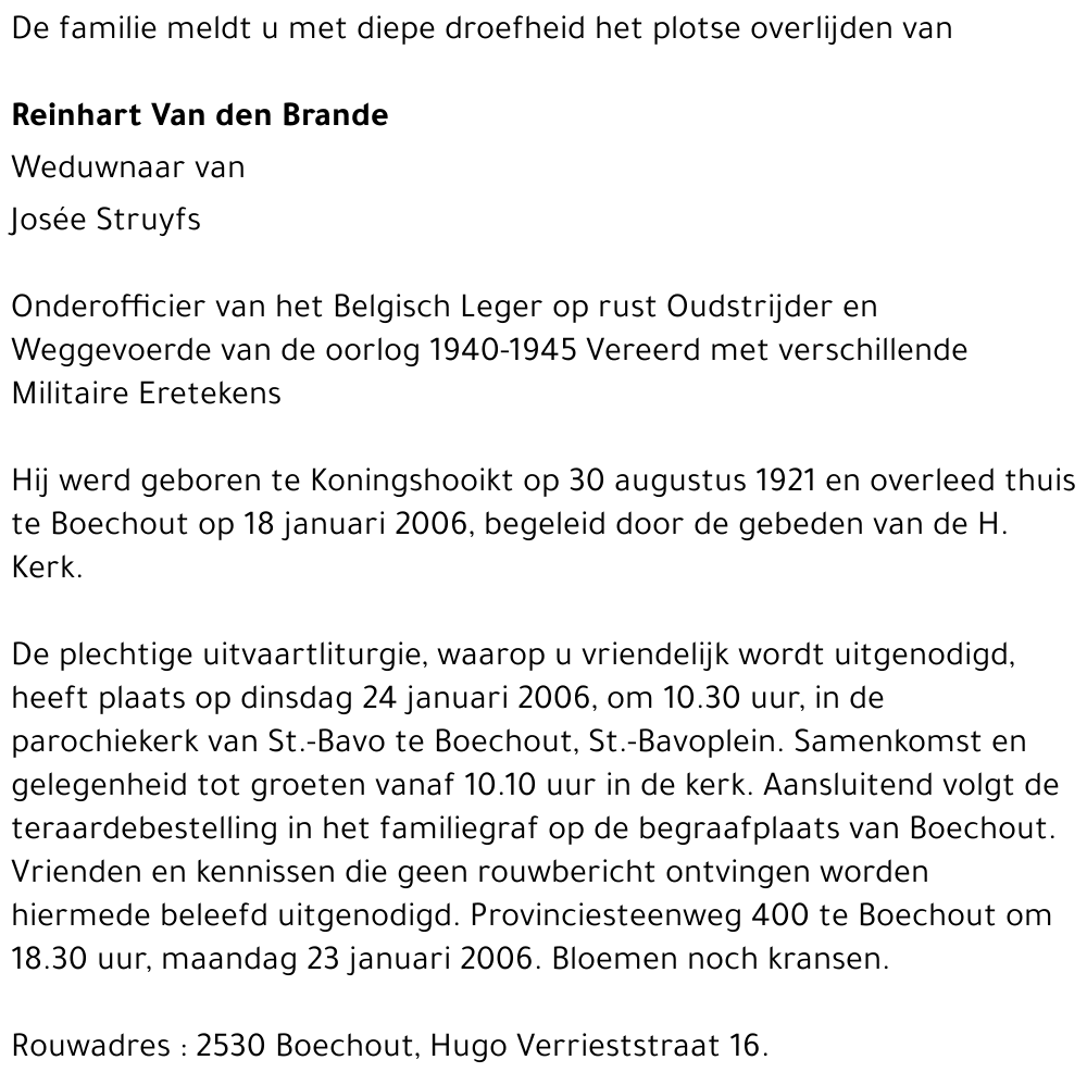 Reinhart Van den Brande