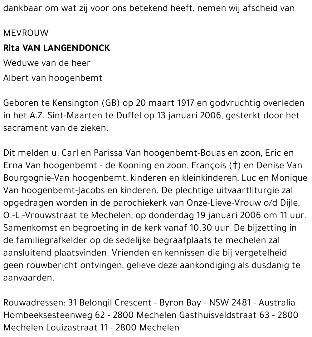 Rita Van Langendonck
