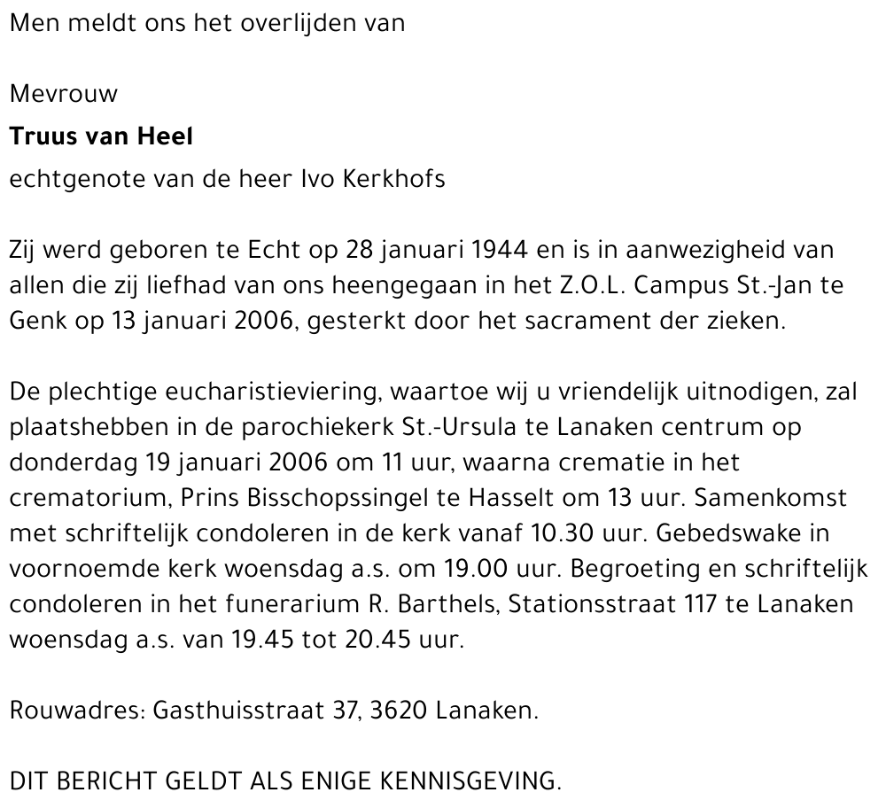 Truus van Heel