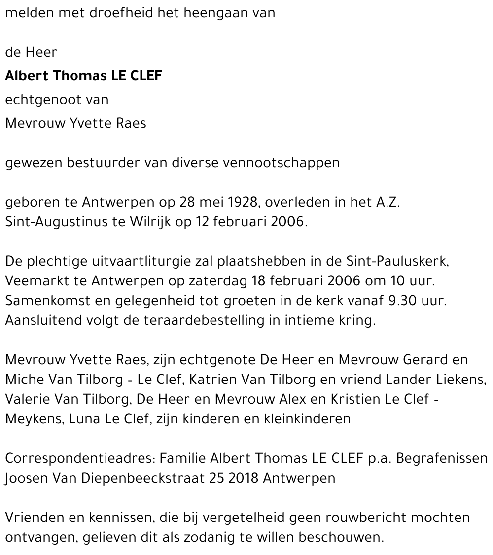 Albert Thomas Le Clef