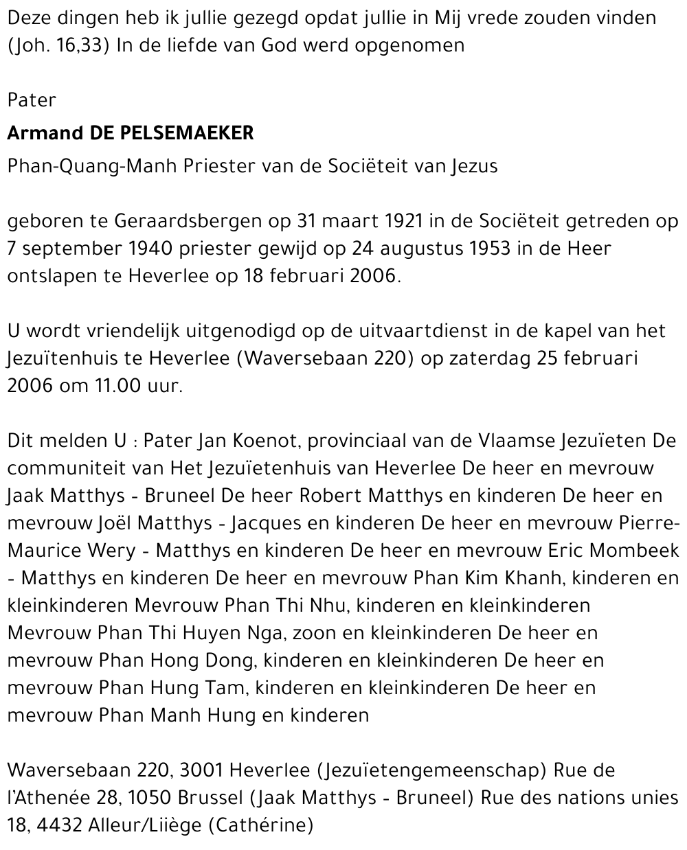 Armand De Pelsemaeker