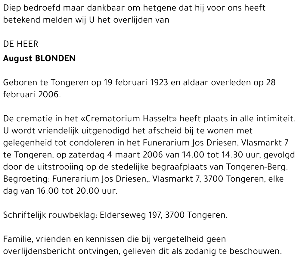 August Blonden