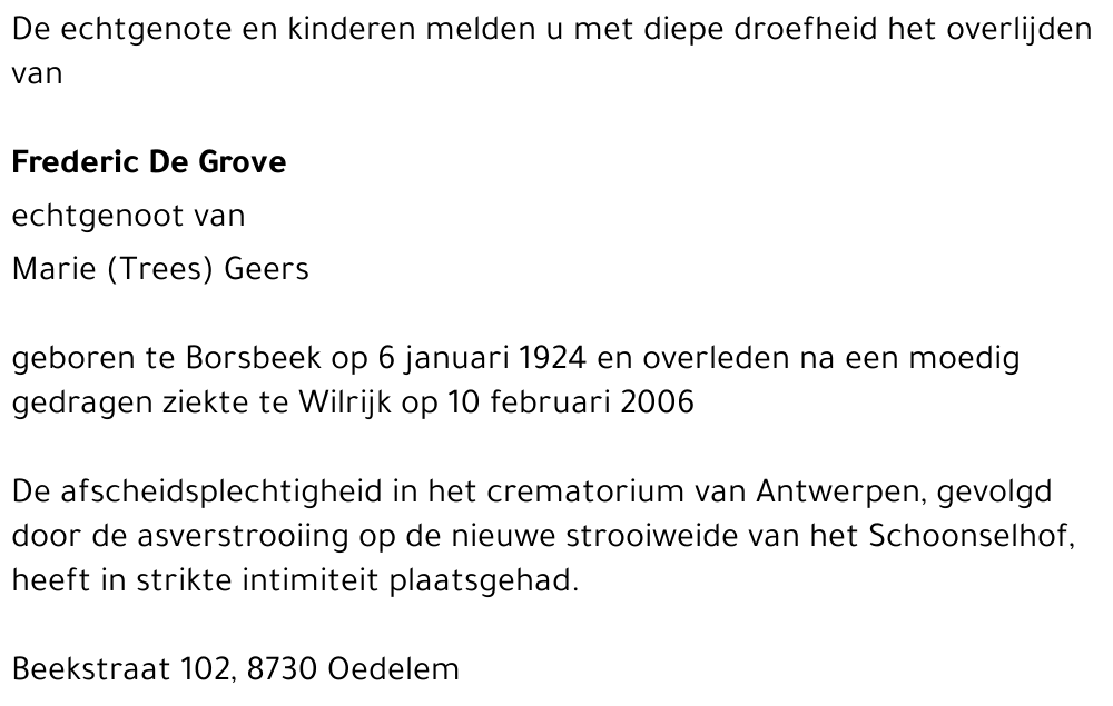 Frederic De Grove