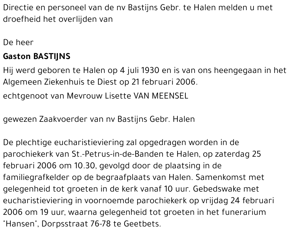 Gaston BASTIJNS