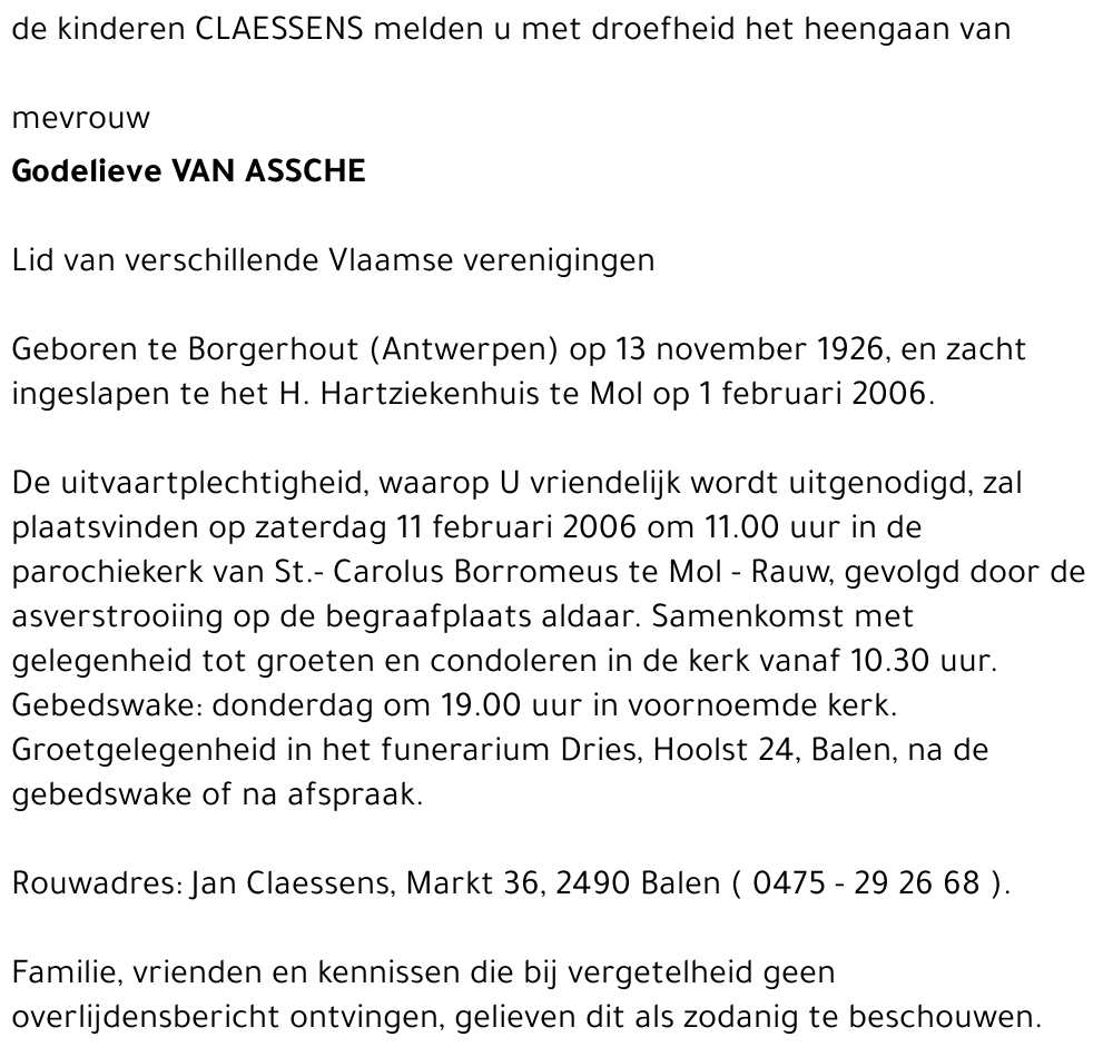 Godelieve VAN ASSCHE