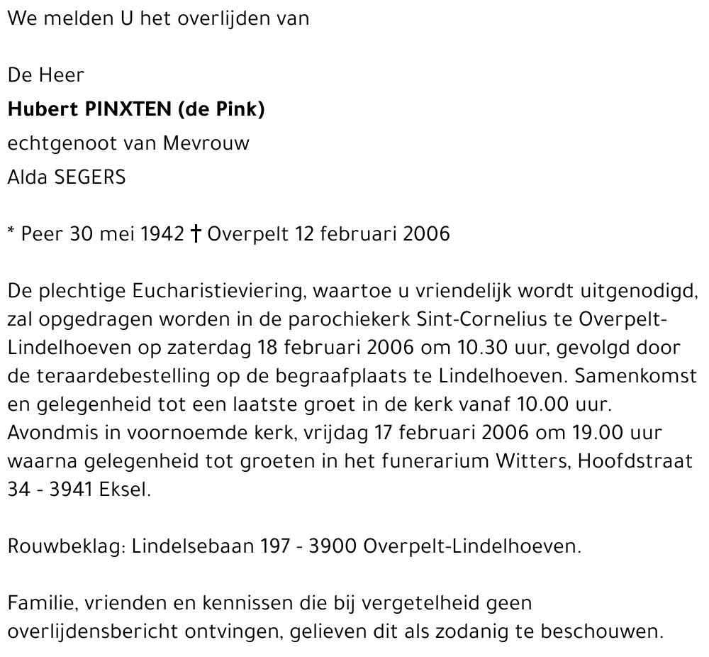 Hubert (de Pink) Pinxten