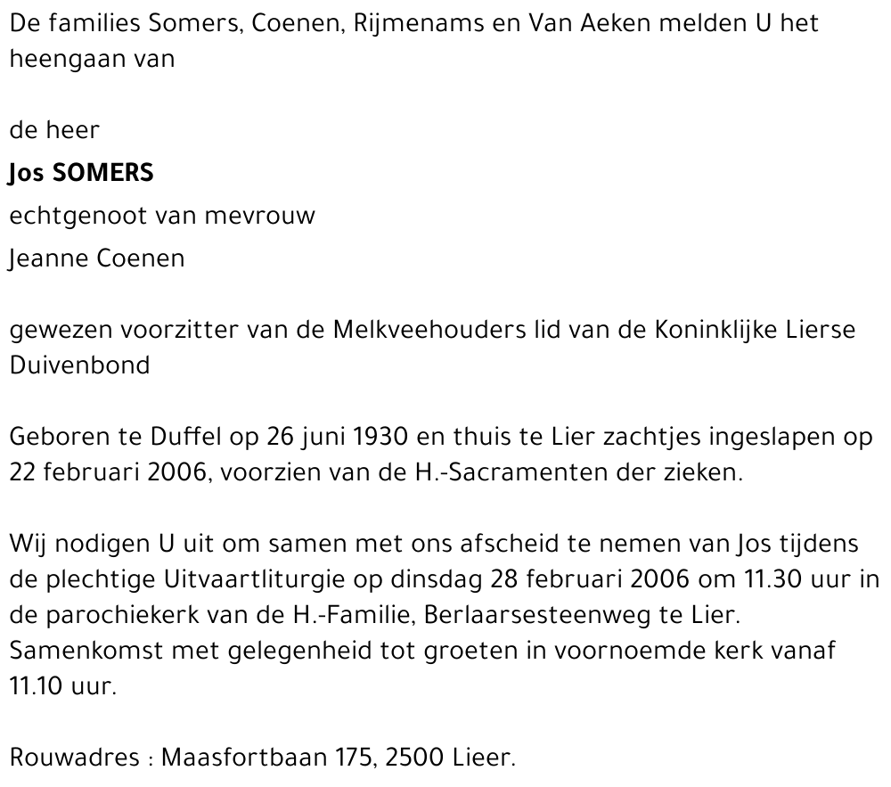 Jos SOMERS