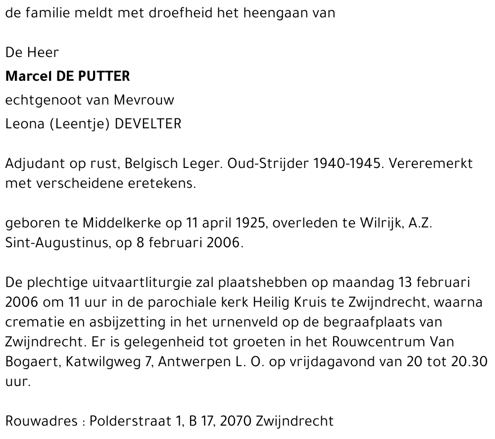 Marcel DE PUTTER