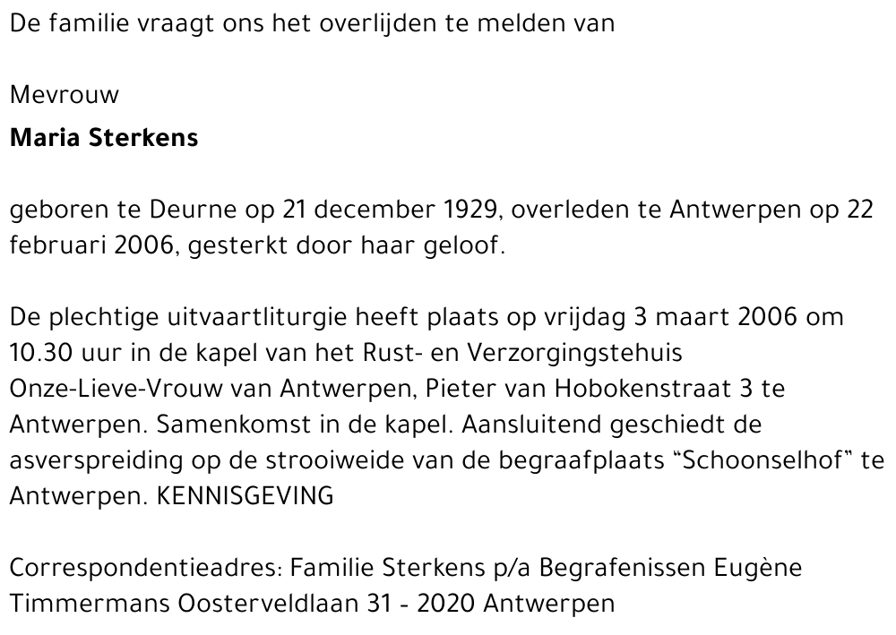 Maria Sterkens