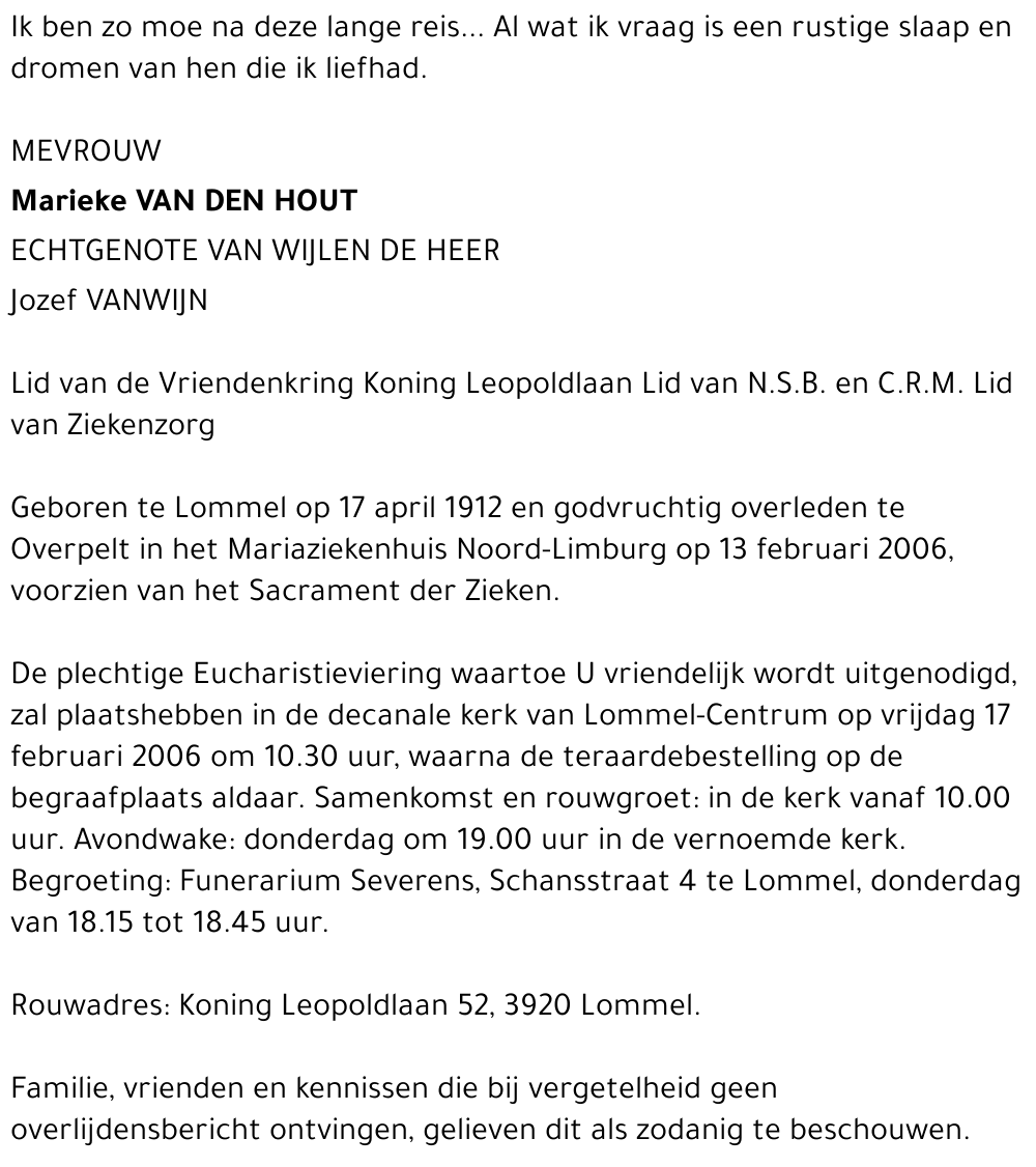 Marieke Van den Hout