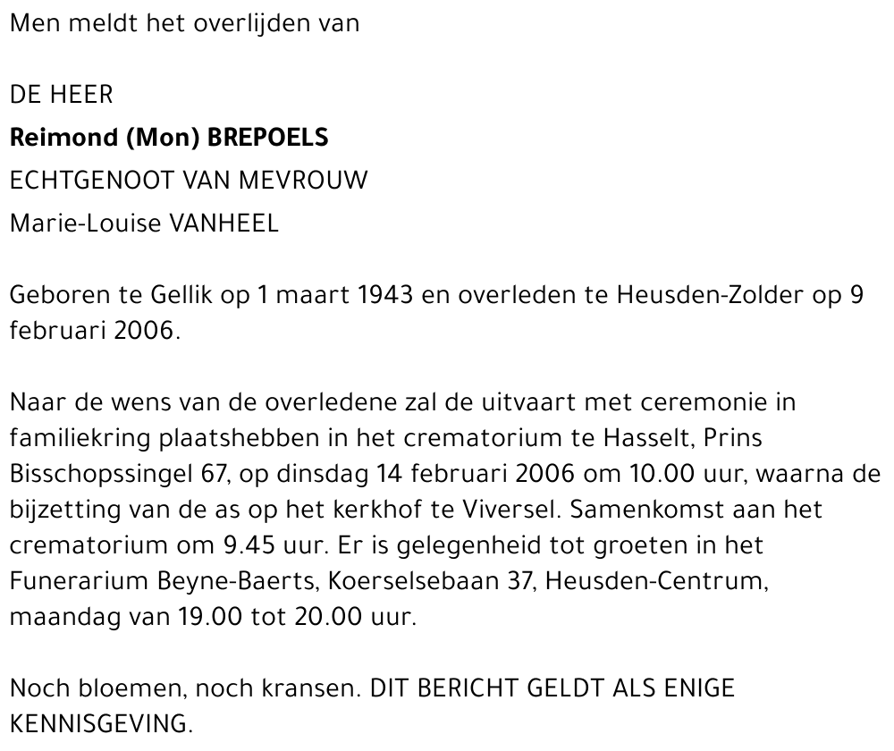 Reimond (Mon) Brepoels