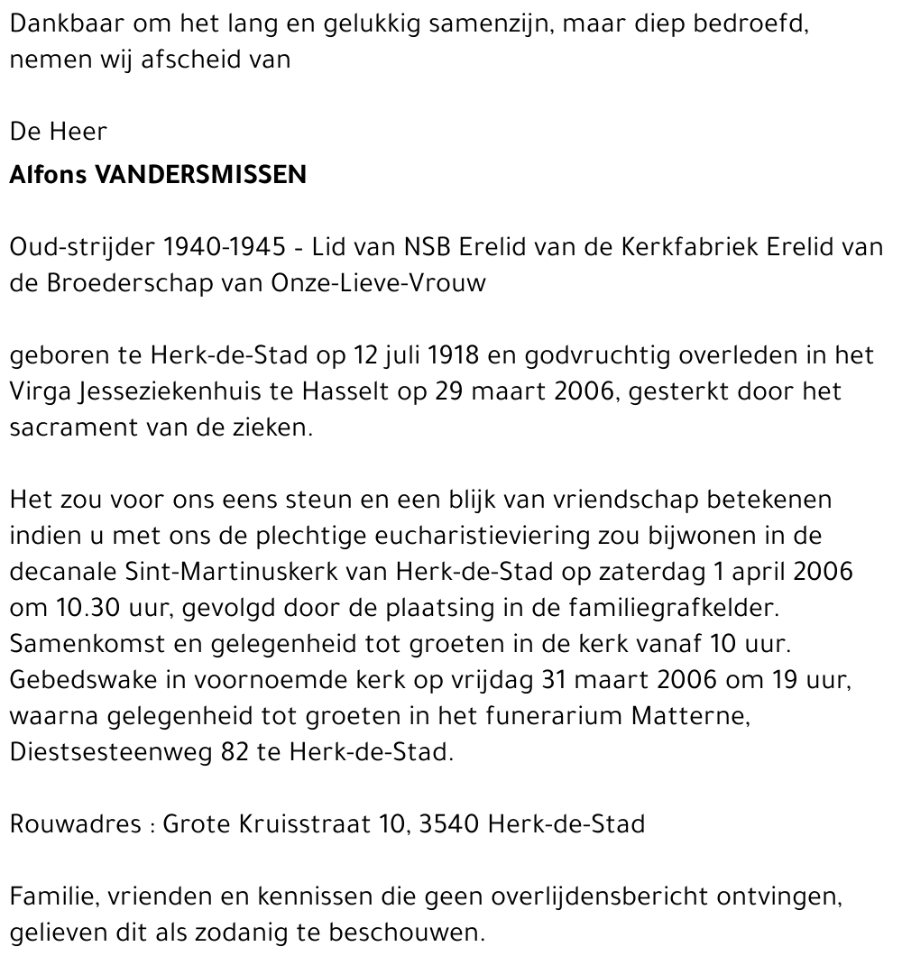 Alfons Vandersmissen