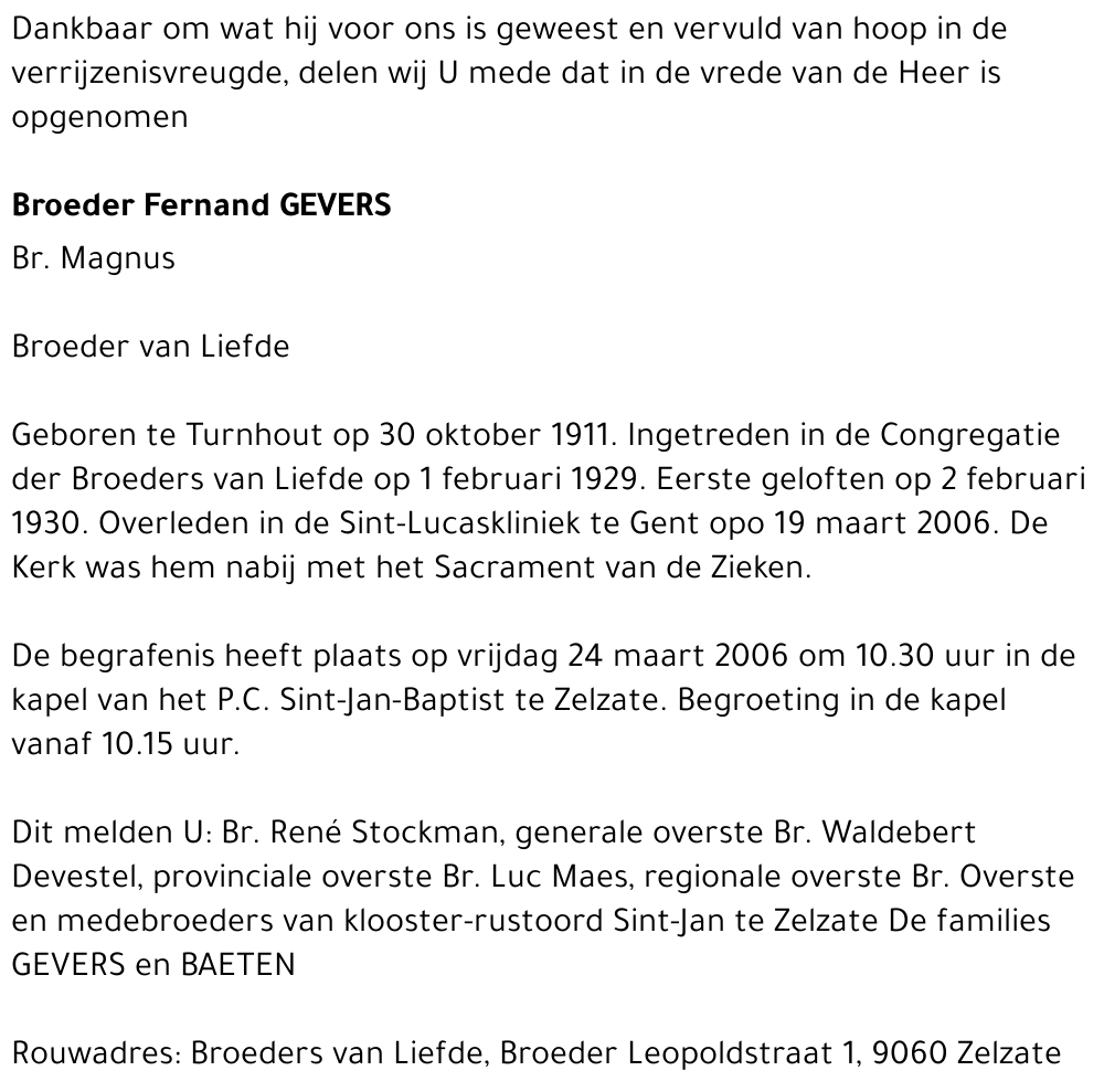 Broeder Fernand Gevers