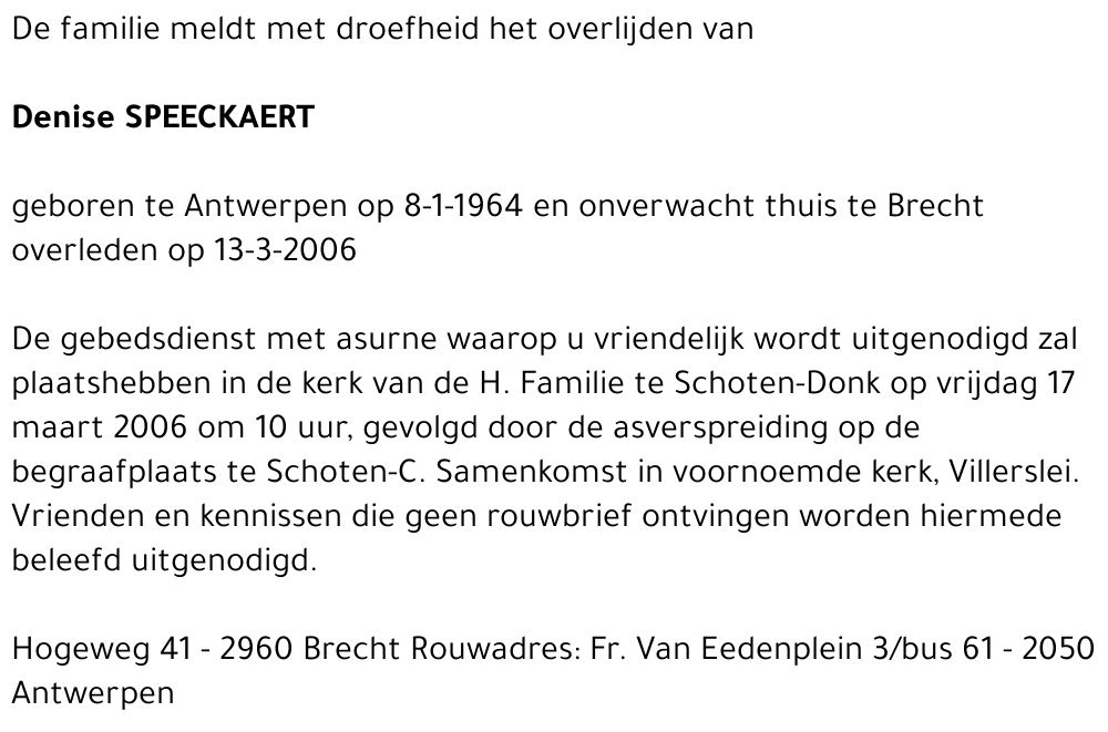 Denise SPEECKAERT