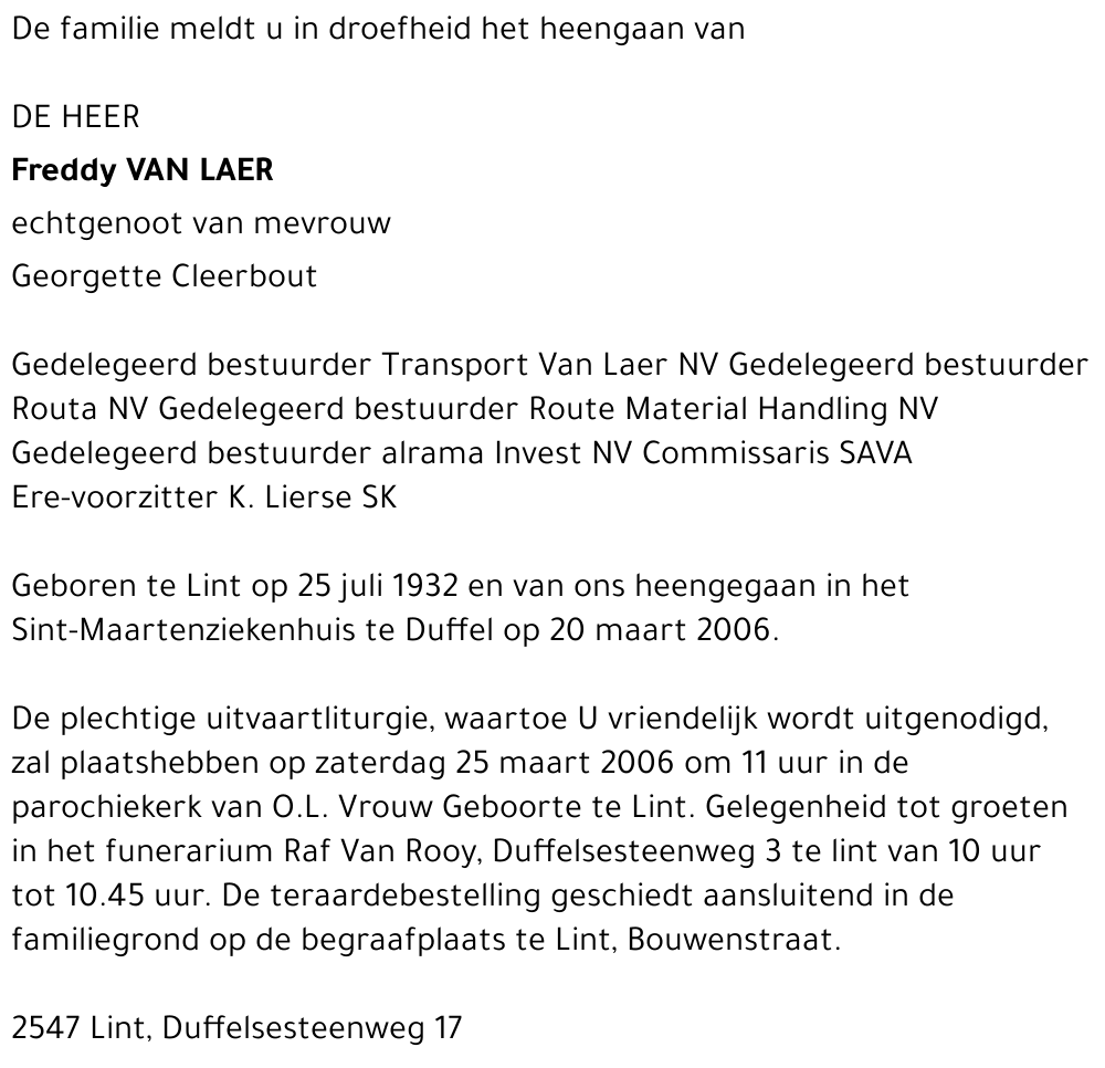 Freddy Van Laer