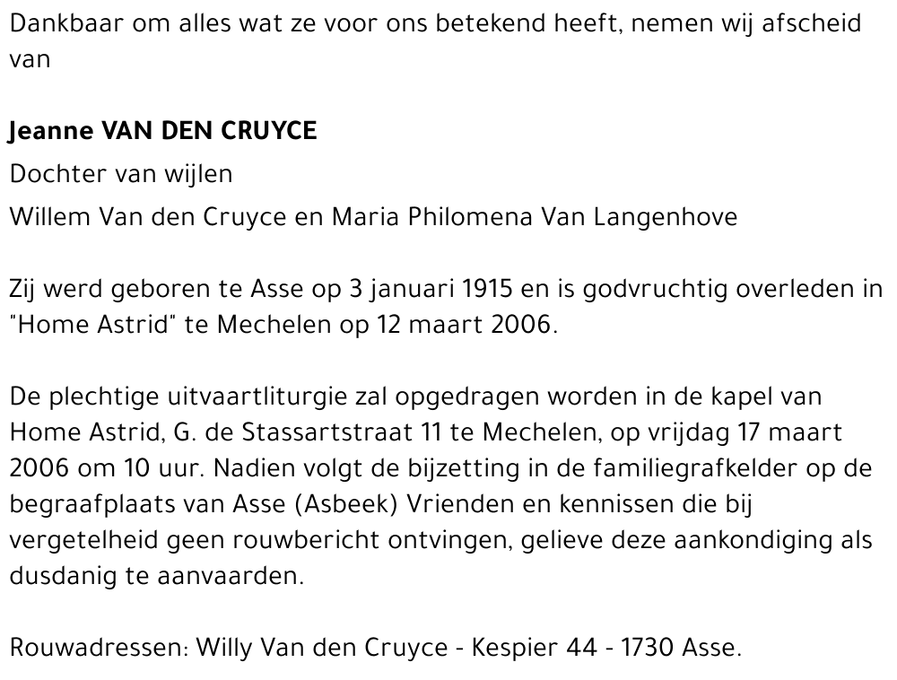 Jeanne Van den Cruyce